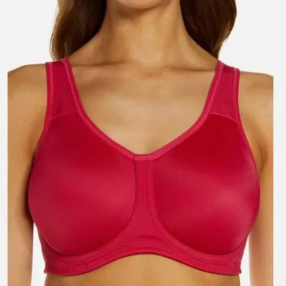 Wacoal Simone size 32DD Red High Impact Sports Bra Underwire 853209 Workout Run - Picture 1 of 6